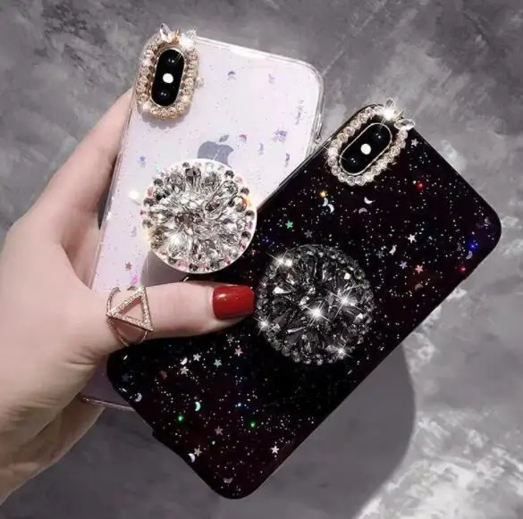 Прозрачные чехлы для телефонов с бриллиантами iPhone Xsmax X XR 6 6s7 8p Airbag со стразами XSmax