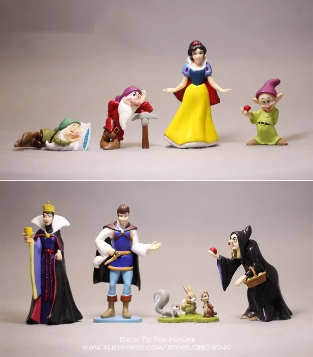 

Disney Snow White and the prince 8 шт./компл., фигурки, модель аниме, мини украшение, ПВХ коллекционная фигурка, игрушки, модель в подарок