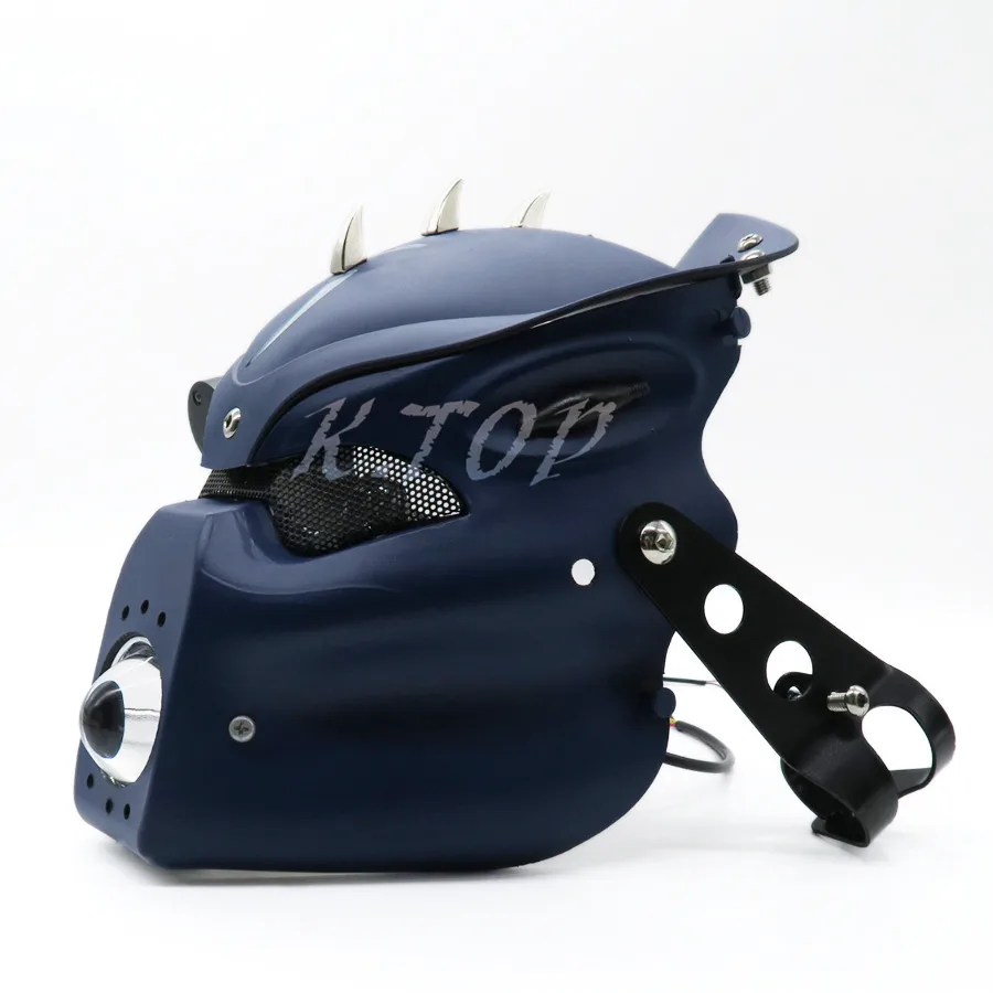Синяя светодиодная фара для мотоцикла с черепом и кронштейном Harley Honda Yamaha Kawasaki