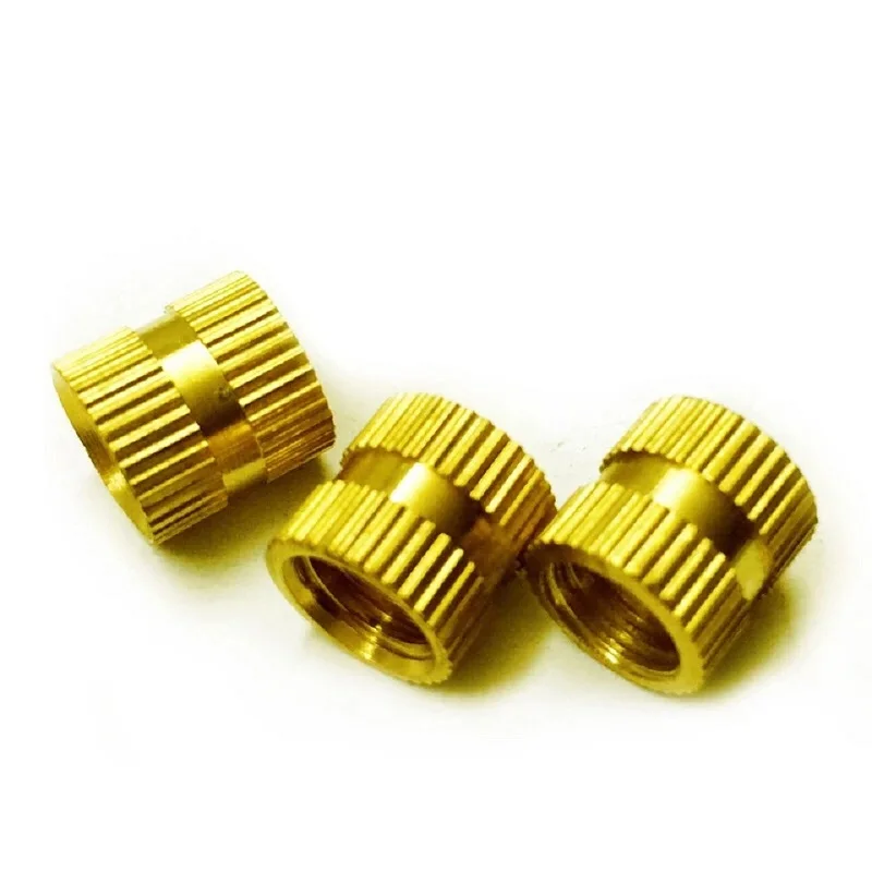 

100PCS M1.4 M1.6 M2 M2.5 M3 GB809 Through-hole brass insert nut / knurled nuts for injection moulding