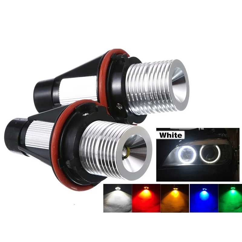 

2Pcs 2*5W LED Marker Angel Eyes 6000K 12V White Aluminum Alloy for BMW E39 E53 E60 E61 E63 E64 E65 E66 E87 525i 530i xi 545i M5