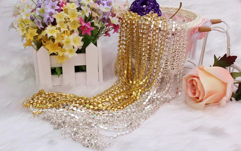 SS12 плотные Оптовые сверкающие хрустальные стразы обрезки один DIY чашки цепь