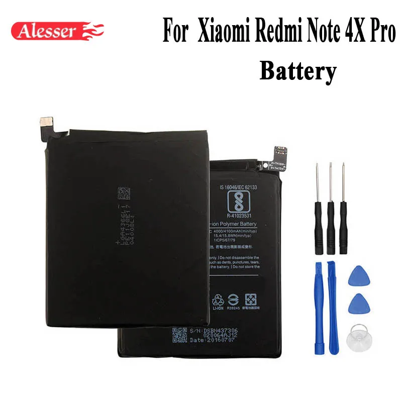 Alesser для Xiaomi Redmi Note 4X3G + 32G аккумулятор 4000mAh Резервный 4 global Snapdragon 625|battery for xiaomi|battery