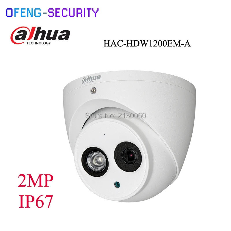 DAHUA металлический корпус HAC HDW1200EM A HDCVI 2MP купол Камера Встроенный микрофон CMOS 1080 P