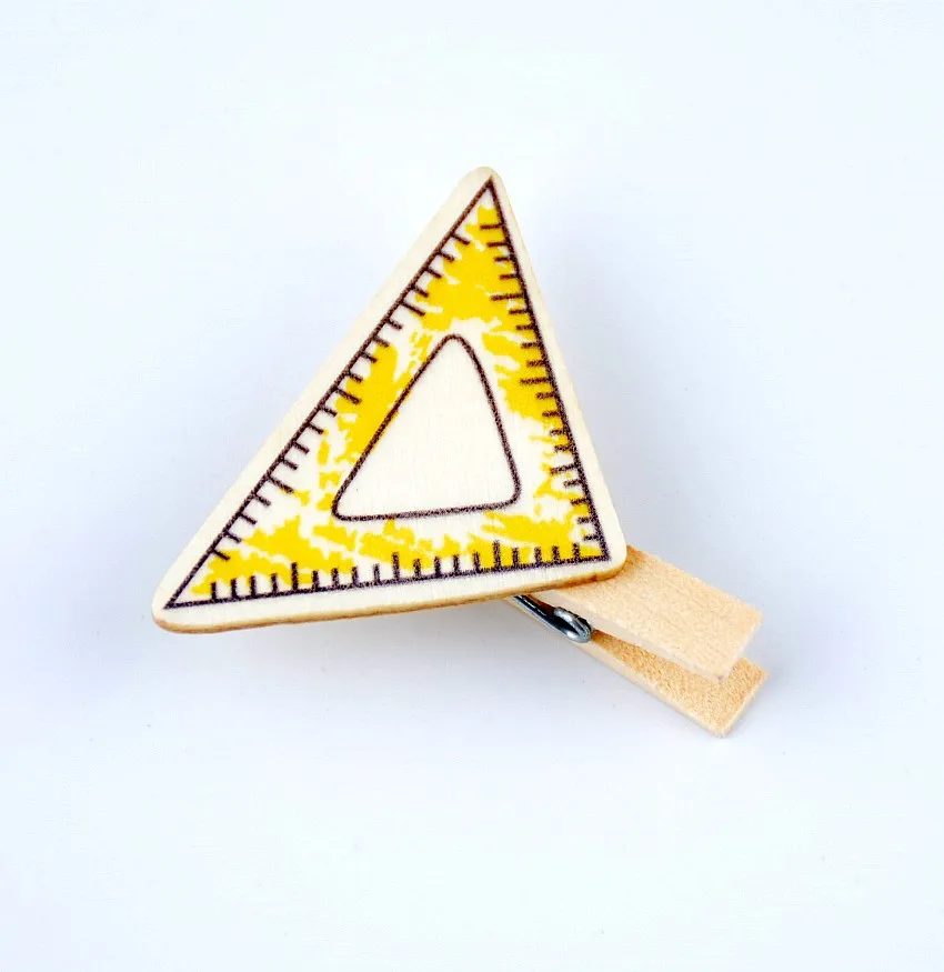 Бесплатная Shipping-30Pcs Почтовая открытка зажим для фото Patinting деревянный зажим с линейкой 42x48 мм украшение для дома D3020