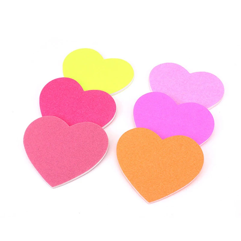 Мини пилка для дизайна ногтей гвоздь в форме сердца разных цветов наждачная