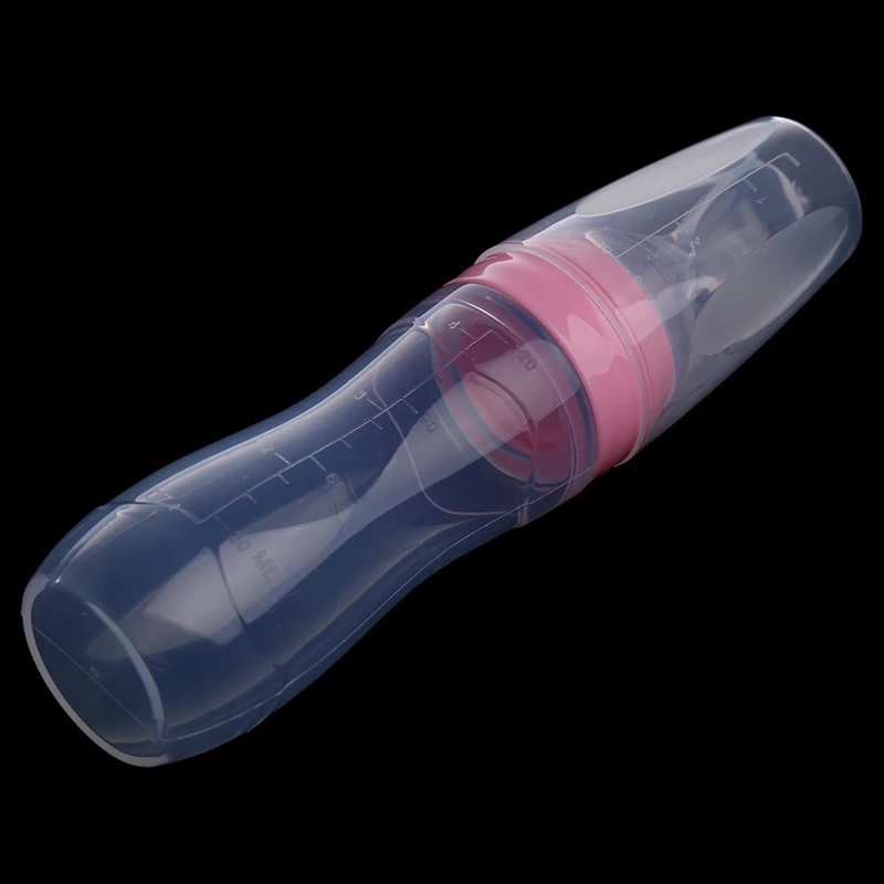 

1Pc Food Dispensing Spoon Infant Baby Silicone Feeding With Spoon Feeder Food Rice Cereal Bottle 120ML