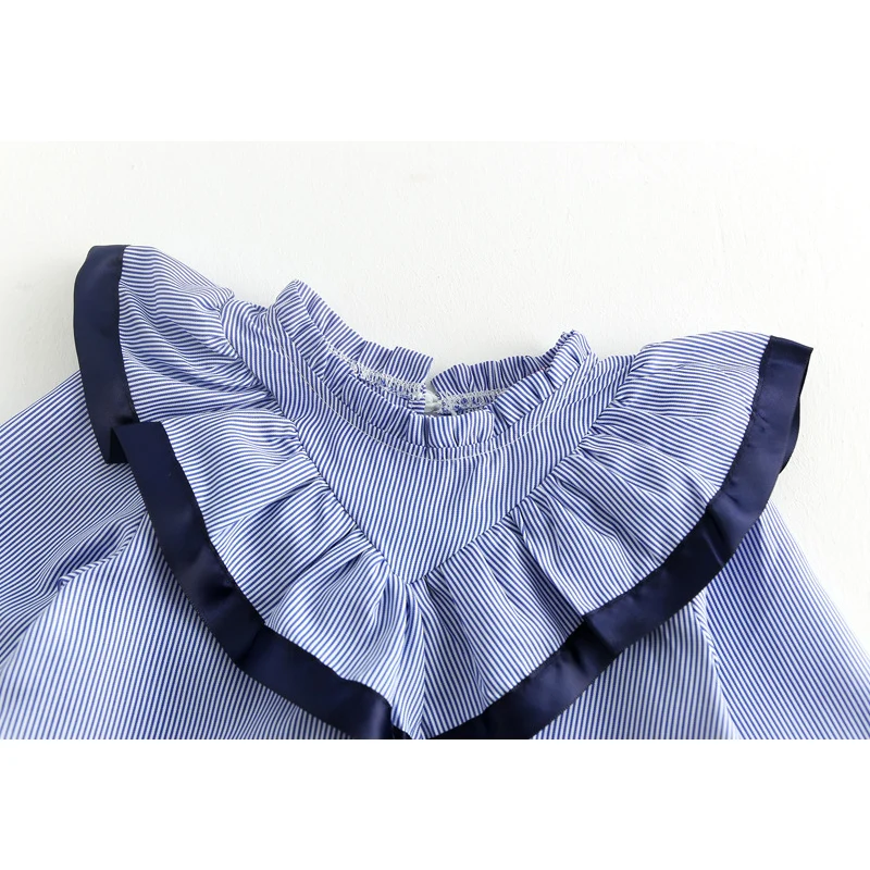 Рубашки для девочек 2018 осень Новые детские одежда модная свежий Раффлед