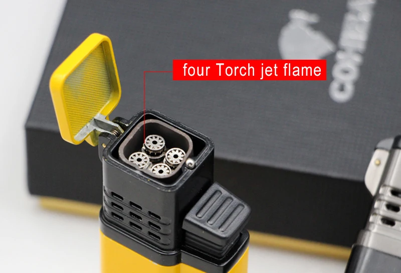 COHIBA специальные легче металла четыре Jet Flame с газом смотровое окно прикуривателя