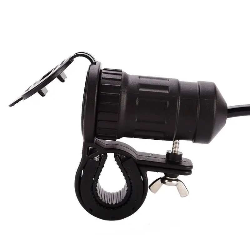 12V 24V Dual USB 2.1A зарядное устройство с светодиодный вольтметр пружинный кабель