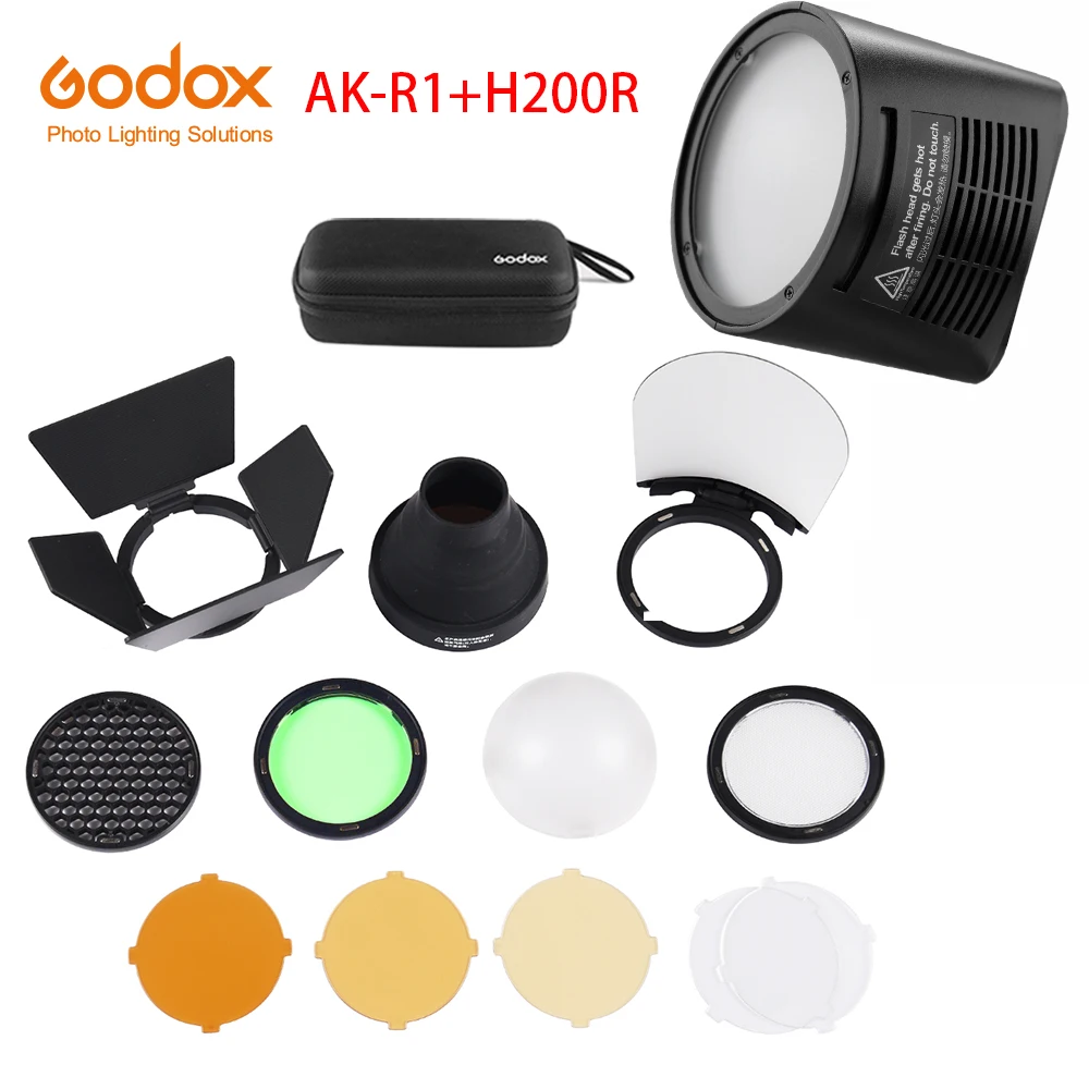 Godox AD200 аксессуар для вспышки H200R круглая головка для вспышки и EC-200 Удлиняющая головка AK-R1 R-S1-адаптер с отражателем цветовой температуры