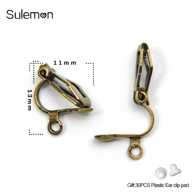 

20pcs/Lot Ancient Bronze Color Triangle Ear Clip DIY Handmade Clip Earrings Parts Non Pierced Ear Clips Jewelry Findings JF41