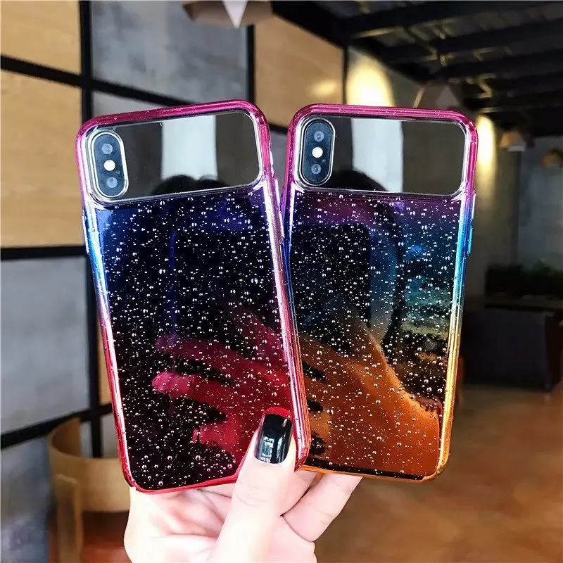 Капли воды градиент зеркало чехол для iPhone Xs X 7 8 плюс полное тело покрытие Hard