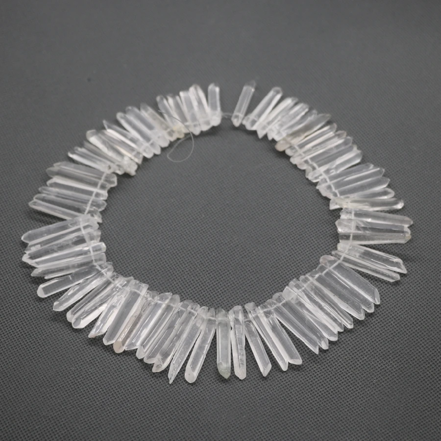 Натуральные белые полированные бриллиантовые бусины с кристаллами сверху