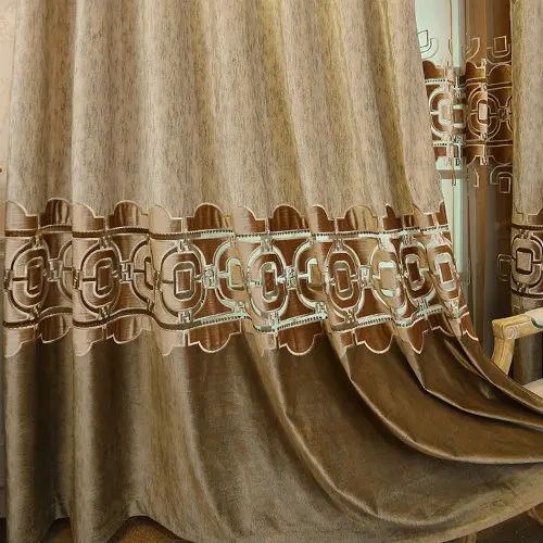 Curtain Роскошные европейские мозаичные тюлевые шторы для гостиной, светонепроницаемые шторы для спальни, занавески, занавески для украшения дома - Цвет: Curtain
