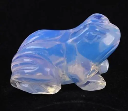 Exquisite Interesting Moonstone Hand Carved Frog Statue