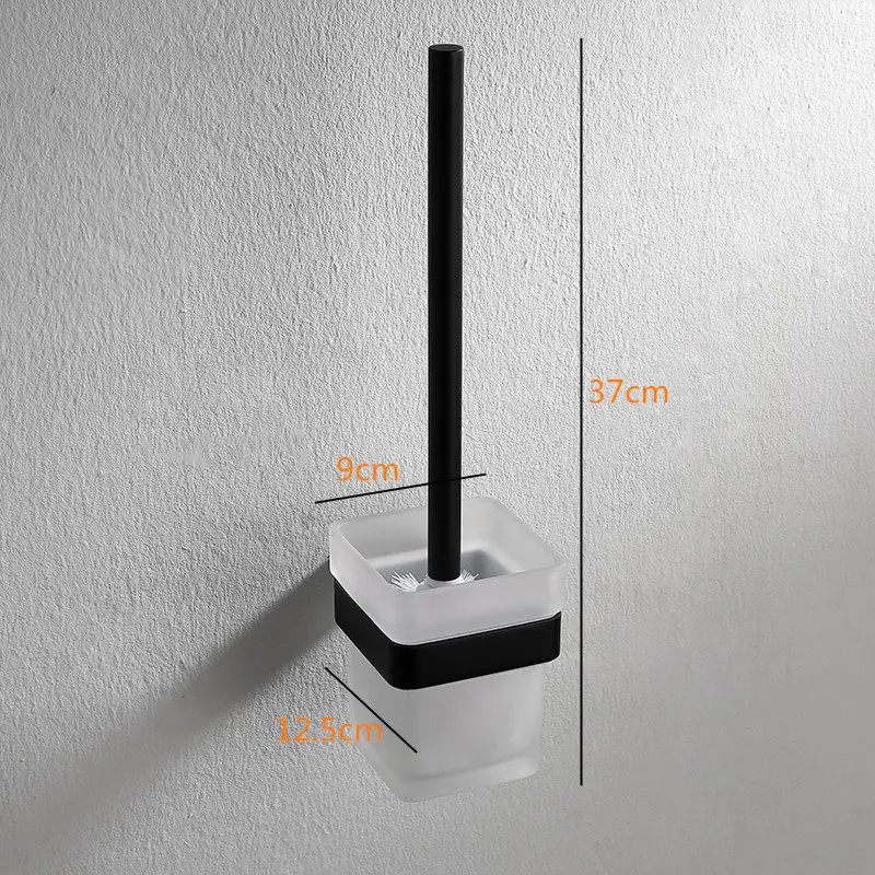 toilet brush holder Набор аксессуаров для ванной из нержавеющей стали 304, угловая полка для полотенец, держатель для бумаги, держатель для туалетной щетки, черный набор аксессуаров для ванной - Цвет: toilet brush holder