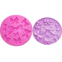 m0218 many bow knotbow tie silicone fondant mold cupcake jelly candy chocolate cake decoration baking tool moulds
