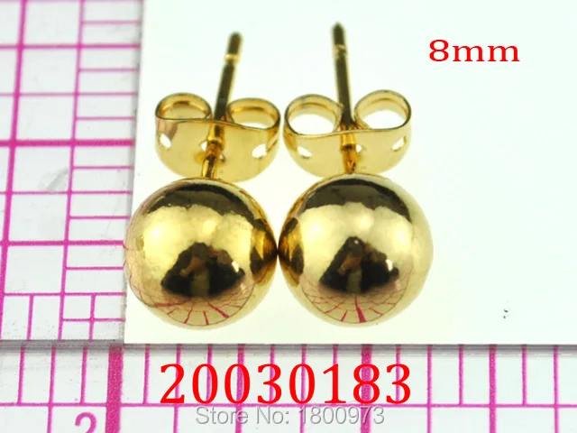 New Branded Earrings18K Gold Filled Plated Stud Earring Trendy Smooth Round Earrings Jewelry for Women | Украшения и аксессуары