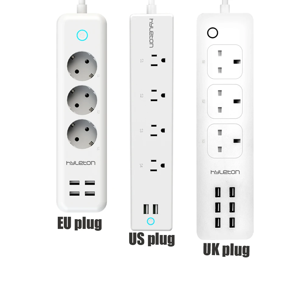 Hyleton smart power strip wifi plug UK plug 3 AC outlet 6 USB пульт дистанционного управления/умный дом управление переключатель Smart life APP google Home Alexa