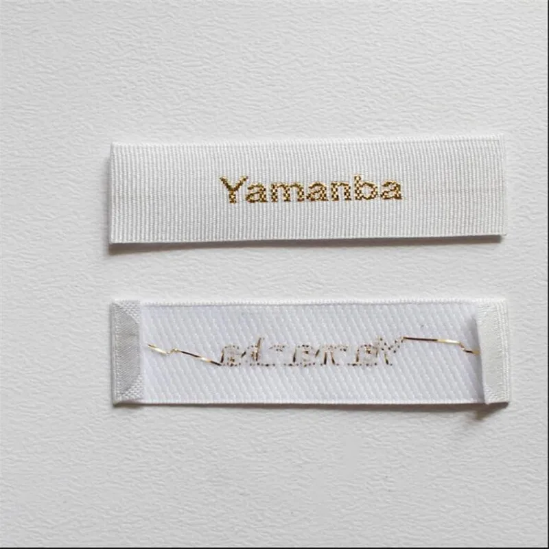 Заводская цена под заказ атласное плетение дерево этикетка вертикальная полоса