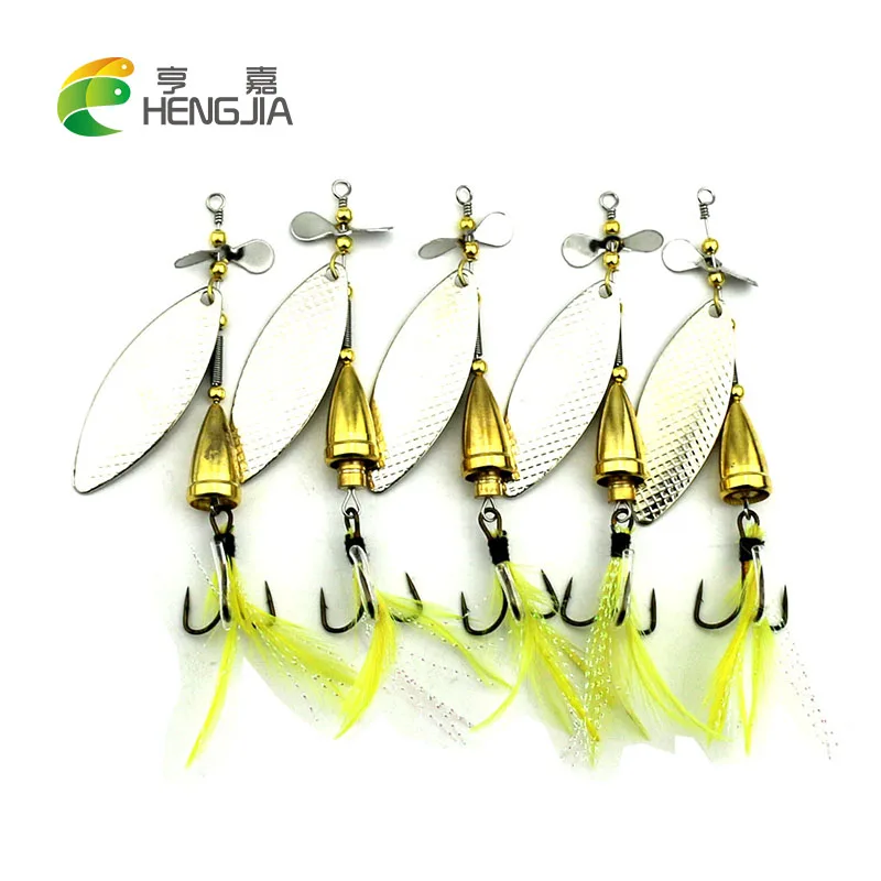 Hengjia 5 шт. жесткий металлические Spinnerbaits воблеры лезвие пайетки Spinner ложки PESCA