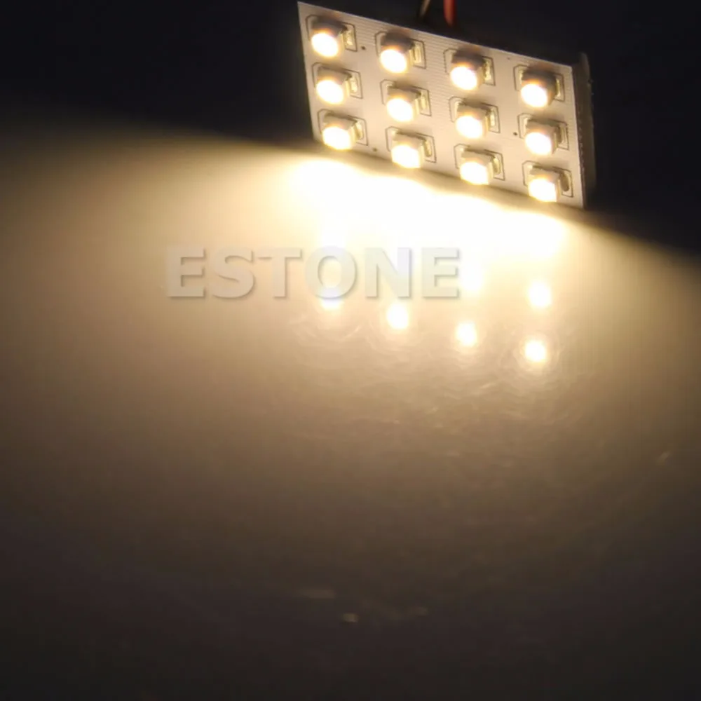 2020 новая 12 LED 3528 SMD теплая белая лампа для салона автомобиля купольная дверь