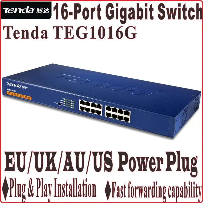 Сетевые коммутаторы Plug &amp Play гигабитная Скорость Tenda тега1016g 10/100 Мбит/с 16 портов