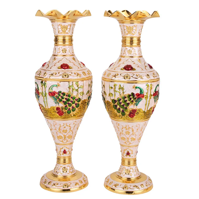 

Декоративный Европейский металлический сплав для дома Американский ретро настольный столешница украшение богатая ваза