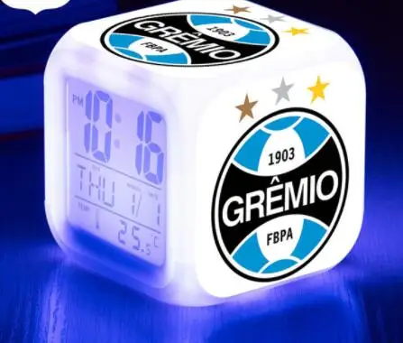 Ночной светильник Gremio с ножным шариком светодиодный Будильник цветной вспышкой
