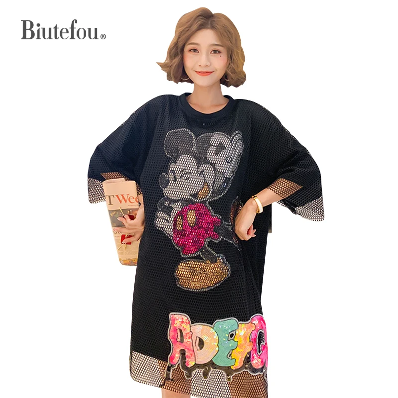 2019 летнее газовое патч дизайн платья с блестками коротким рукавом женские