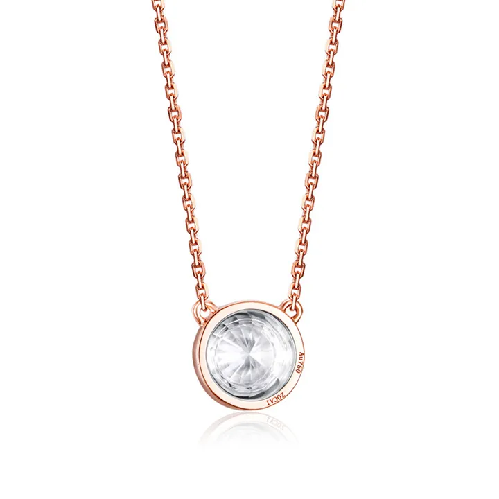 Бренд ZOCAI Time& Love Diamond ожерелье натуральный 0,09 CT сертифицированный бриллиант с 18 k розой и колье из белого золота TGD90205T