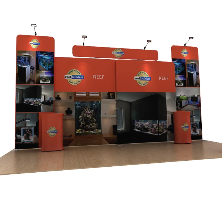 20 футов портативный заказ выставочный стенд всплывающий дисплей с графическим