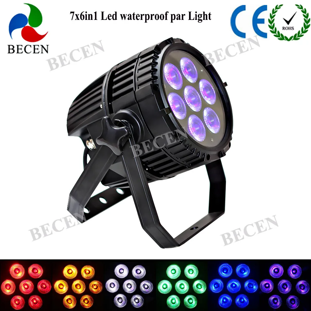 Ip65 10 шт./лот 7x18 Вт RGBWA UV 6in1 Led Par свет Открытый водонепроницаемый Освещение сцены |