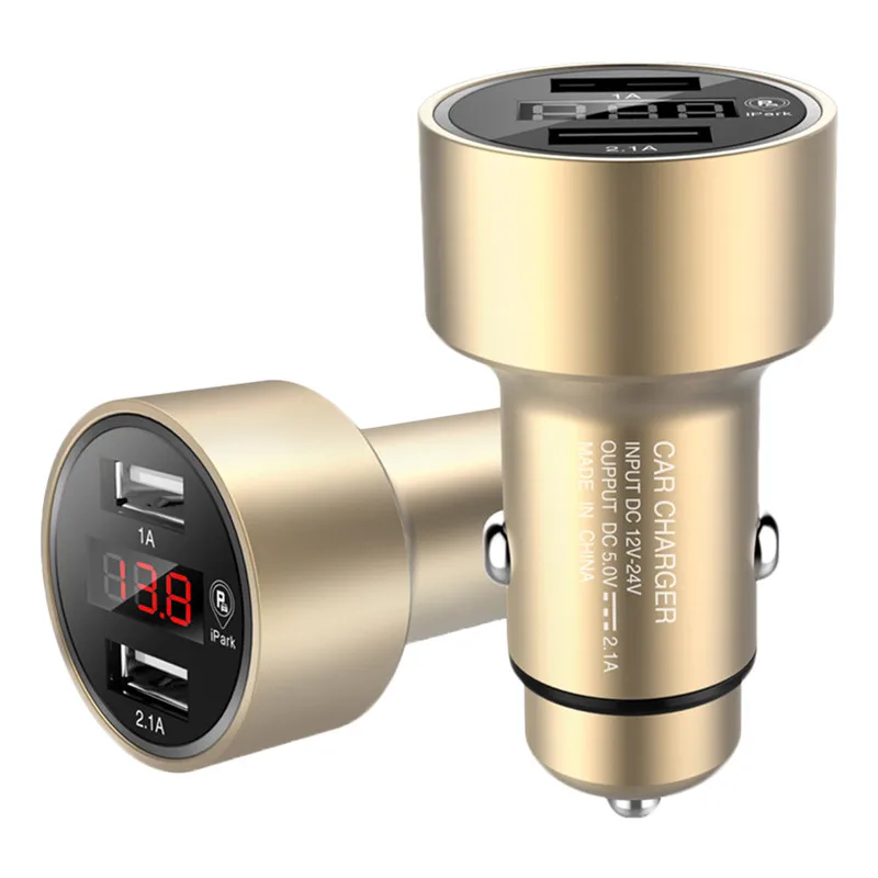 Автомобильное зарядное устройство с двумя usb портами со светодиодным дисплеем