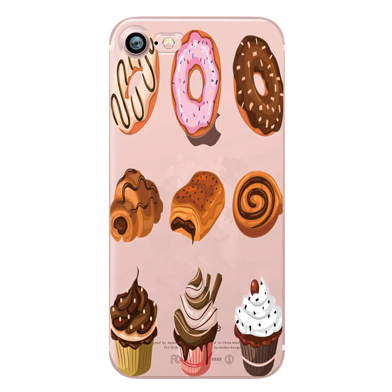 Высокое качество Прозрачный чехол для iphone Fundas 7 8 Plus X милые Еда Coque 6 S SE 5 5S САППУ