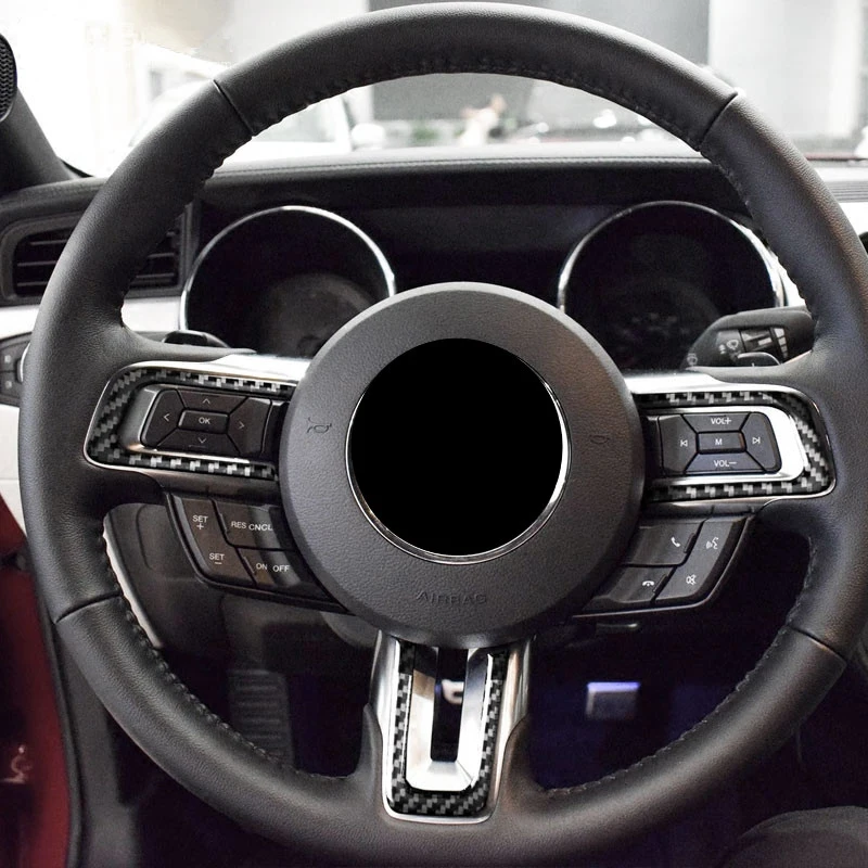 Черный комплект настоящая крышка рулевого колеса из углеродного волокна для Ford