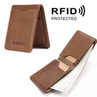 2019 Роскошный тонкий кошелек из бумажник для денег и карт натуральной воловьей кожи, короткие кошельки, мужской мини-клатч, зажим для денег, чехол для карт