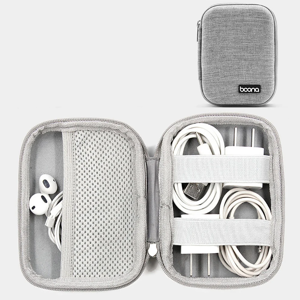 EVA Жесткий мини чехол на молнии для наушников портативный футляр кожаная сумка