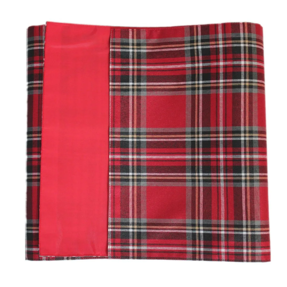 Бесплатная доставка акция скатерть из 100% полиэстера в шотландскую клетку|table runner