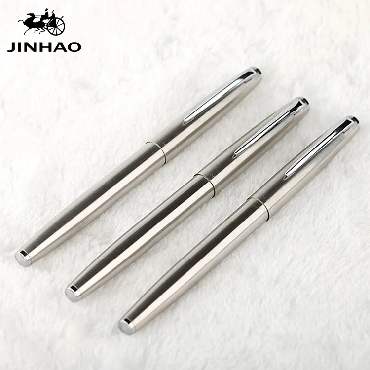 Jinhao 911 Серебряная стальная авторучка с 0 38 мм дополнительный тонкий наконечник