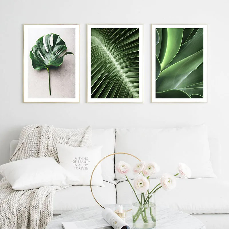 Растительный плакат в скандинавском стиле Monstera Leaf Succulent скандинавский холст с