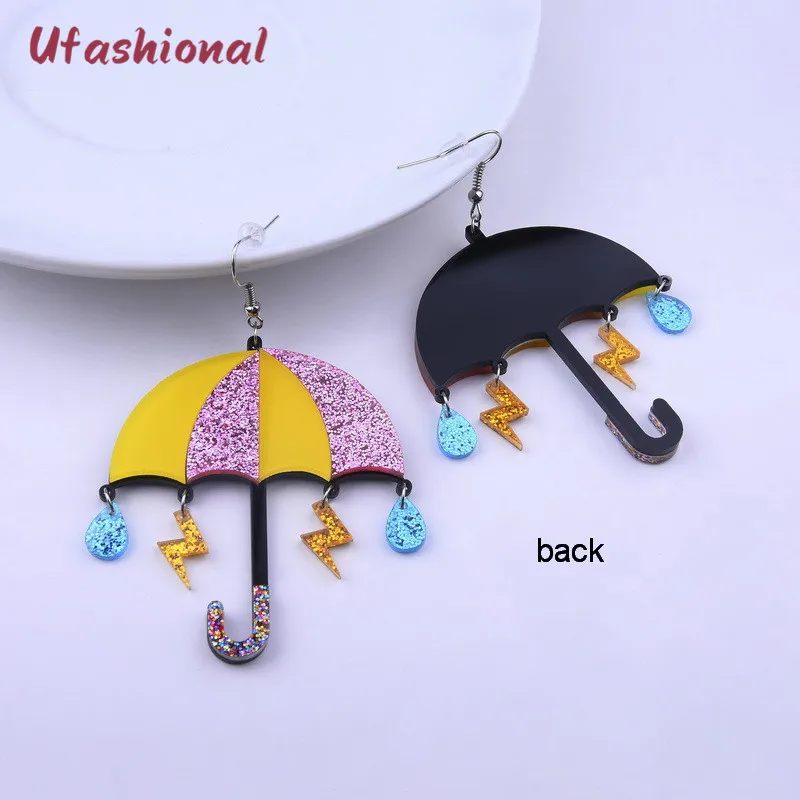 Ufashion aretes de mujer зонтик акриловые длинные висячие серьги в стиле панк для женщин ювелирные украшения массивные аксессуары