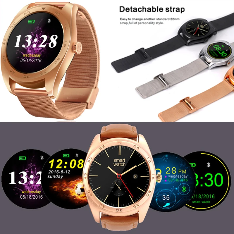 Лидер продаж 2018 Смарт-часы мужские спортивные круглые с Bluetooth для телефонов Android