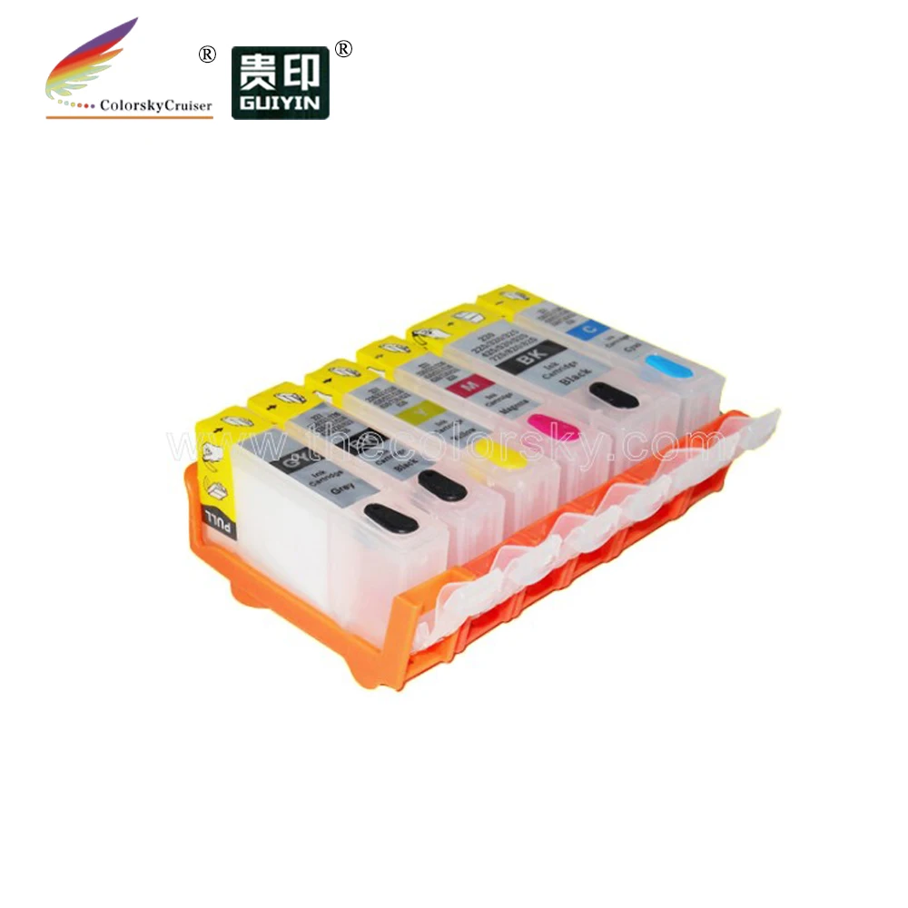 

(RCC670-6) refillable refill ink cartridge for Canon PIXMA MG7760 MG7765 MG7766 PGI-670 PGI670 PGI 670 BK BK C M Y GY