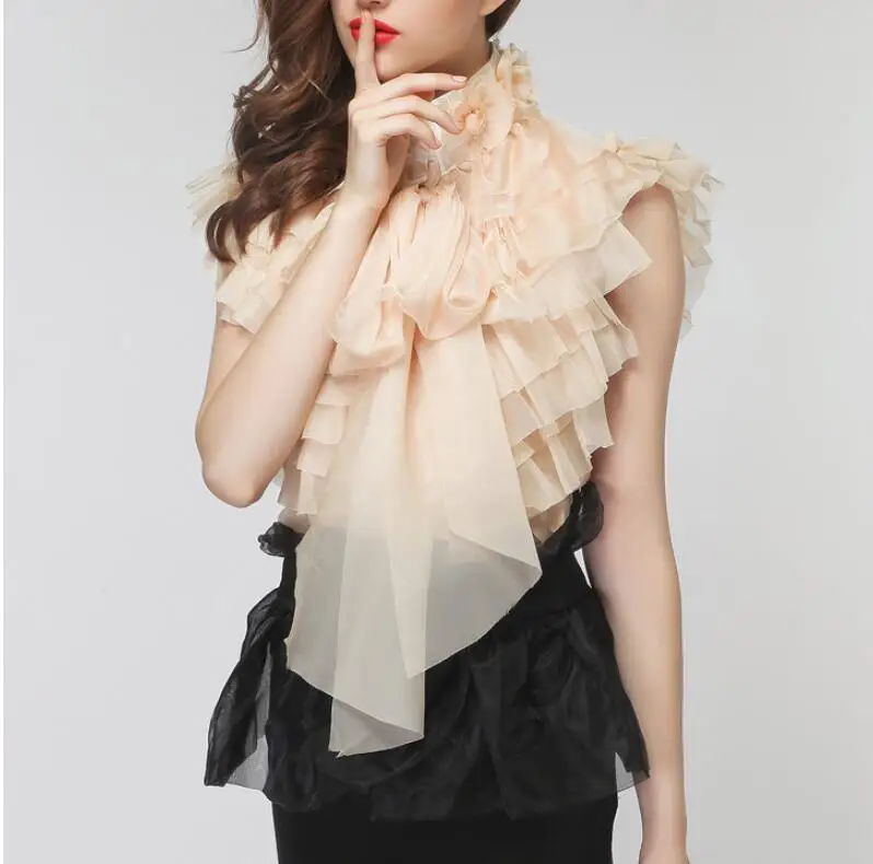 Женская шифоновая рубашка без рукавов летняя блузка с бантом 2019 футболка тортом