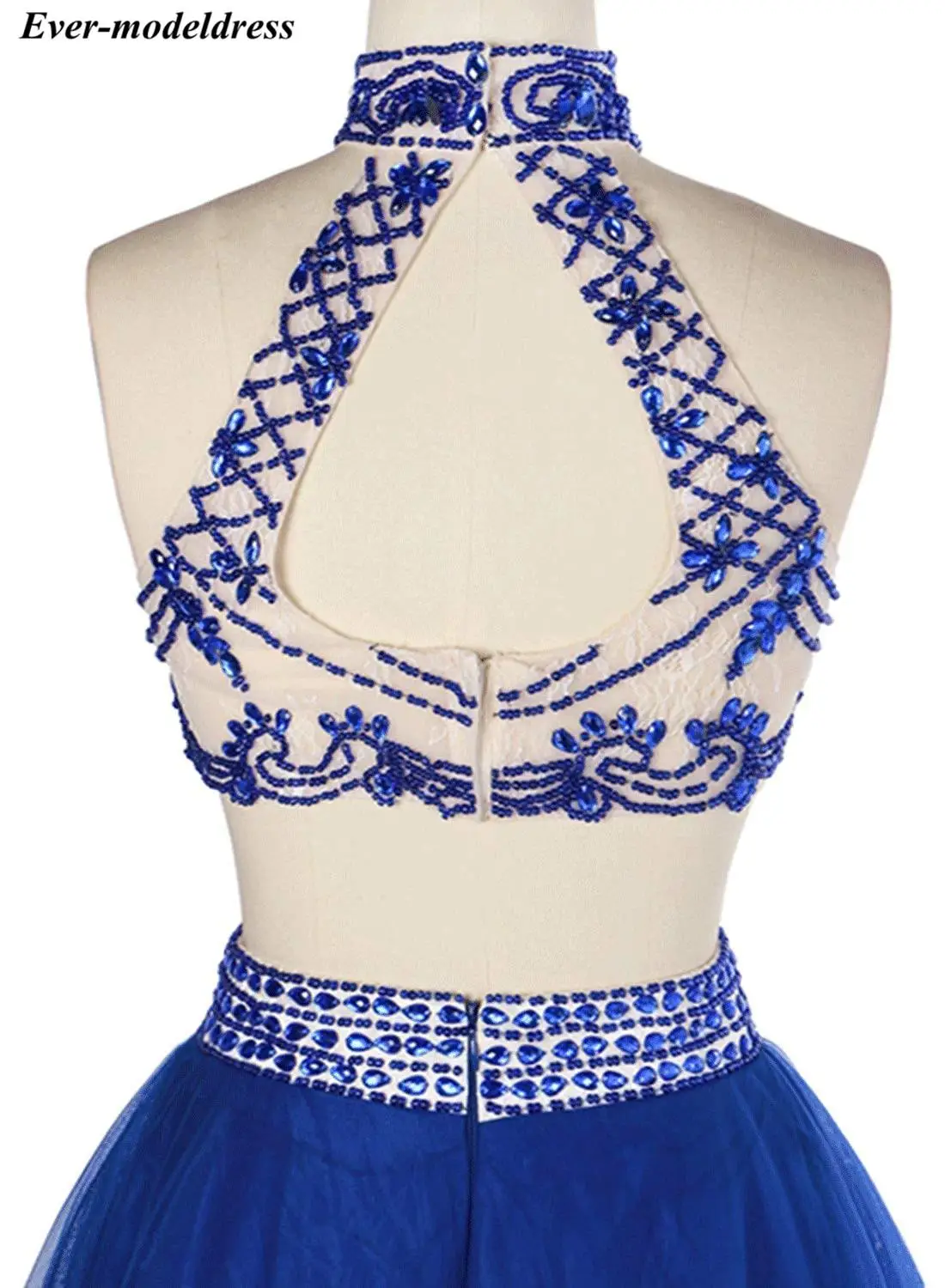 

Two Pieces Short Graduation Dresses 2019 Beaded A-Line Backless Sexy Homecoming Dresses Prom Party Gowns Plus Size Customized