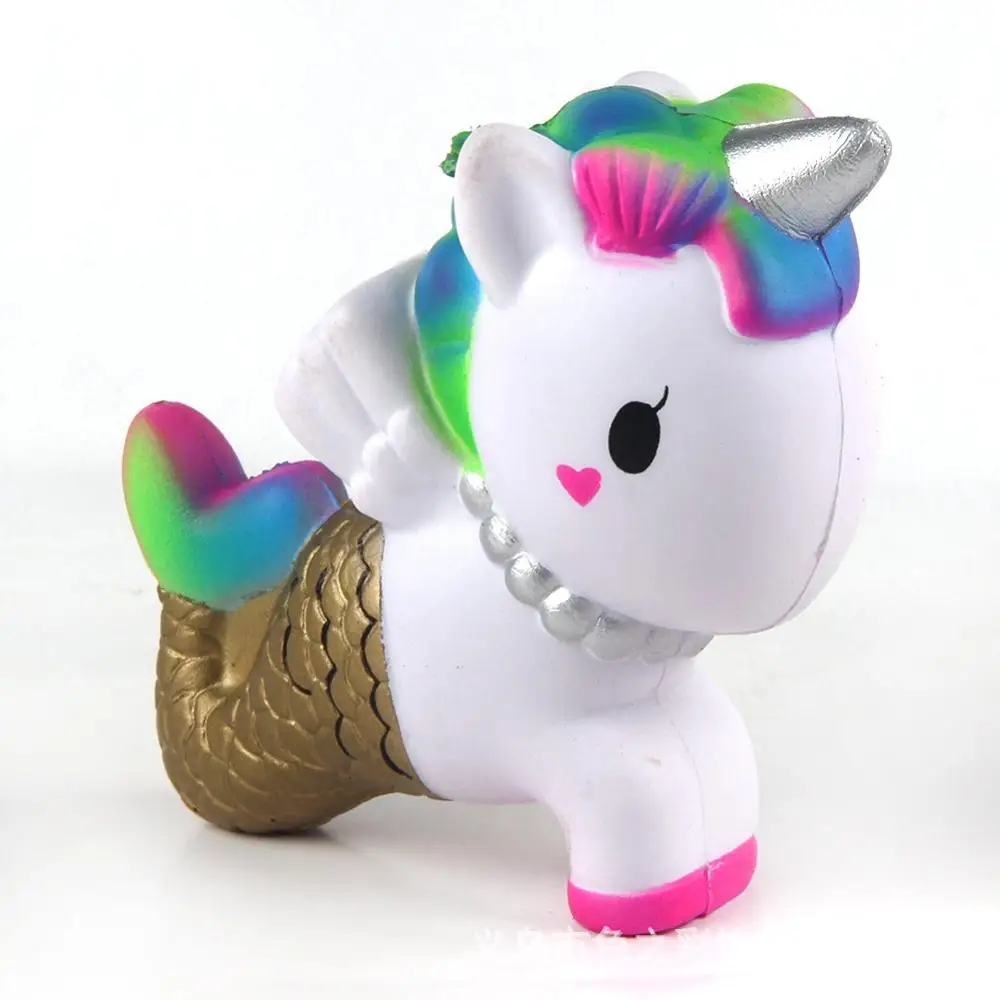 12cm Mermaid Horse Большой Мягкий Jumbo медленно поднимающиеся игрушки Squishi Unicornio Kawaii пончик лучший подарок для детей антистресс огромная игрушка украшение стола - Цвет: 12cm Mermaid Horse