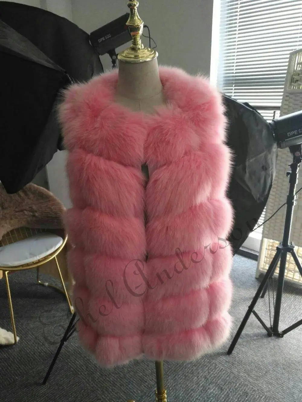 8 Pink Для женщин натуральным лисьим Мех жилет женский всего Blue Fox Мех Жиле полным ходом регулярные покрыта кнопку Дизайн Куртки и пиджаки Пальто - Цвет: 8 Pink