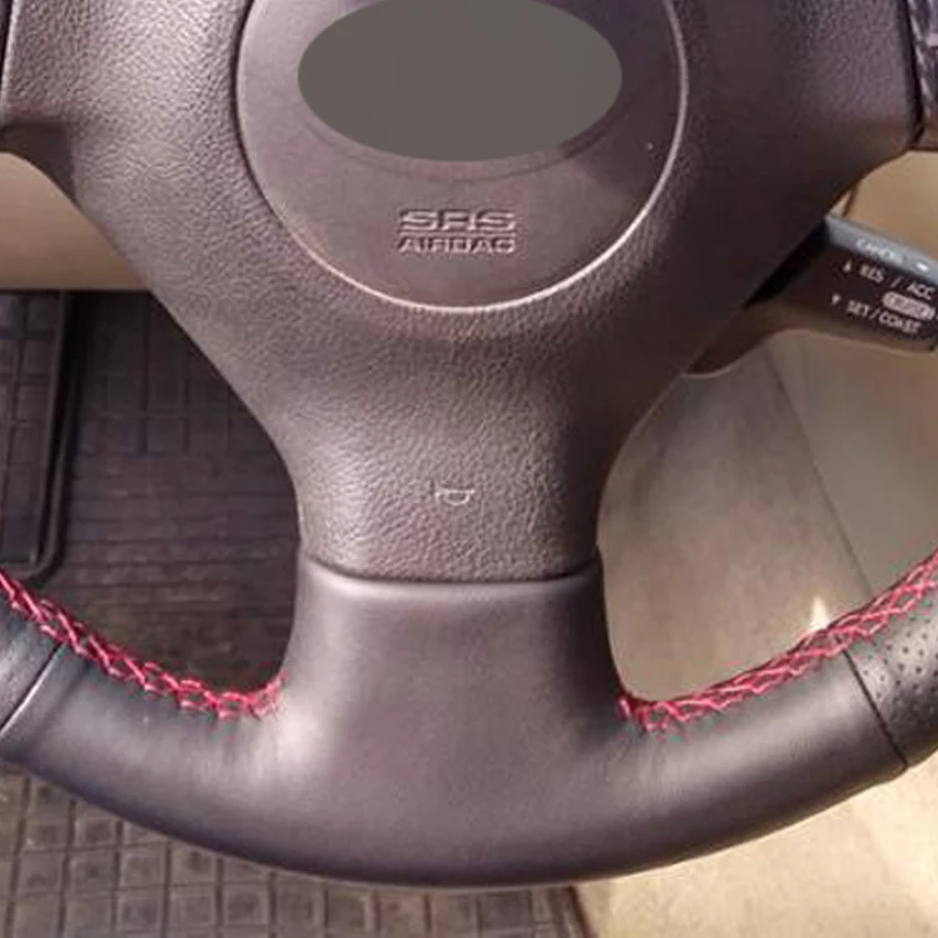 Black Genuine Leather Car Steering Wheel Cover for Subaru Forester 2004-2006 Outback 2004 2005 Legacy | Автомобили и мотоциклы